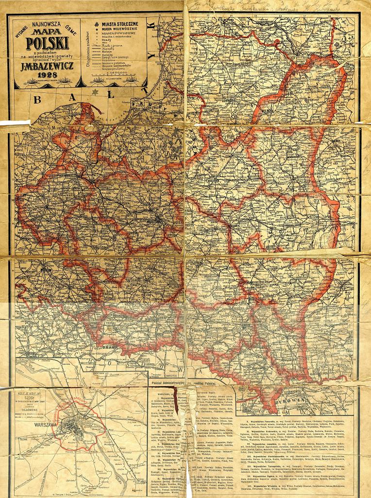 mapa.jpg - J.M. Baziewicz :Mapa Polski z 1928 r.